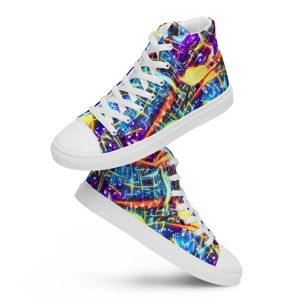 Mutant Nebula on Men's High Top Canvas Shoes — Front