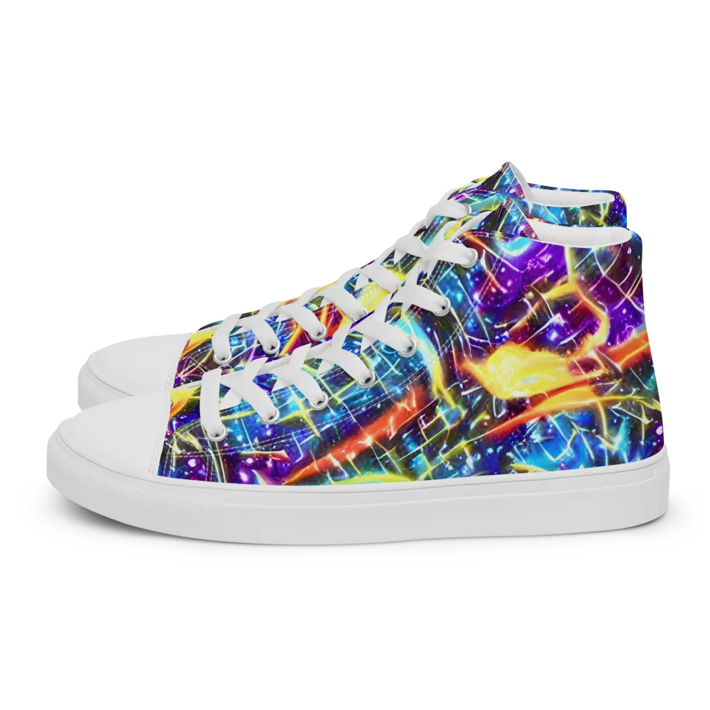 Mutant Nebula on Women's High Top Canvas Shoes — Left