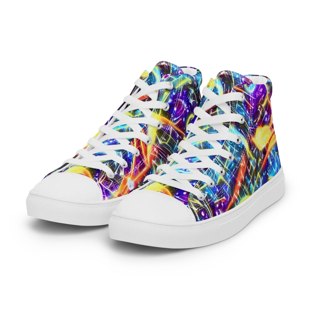 Mutant Nebula on Women's High Top Canvas Shoes — Left Front