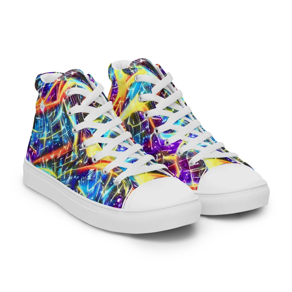 Mutant Nebula on Women's High Top Canvas Shoes — Right Front