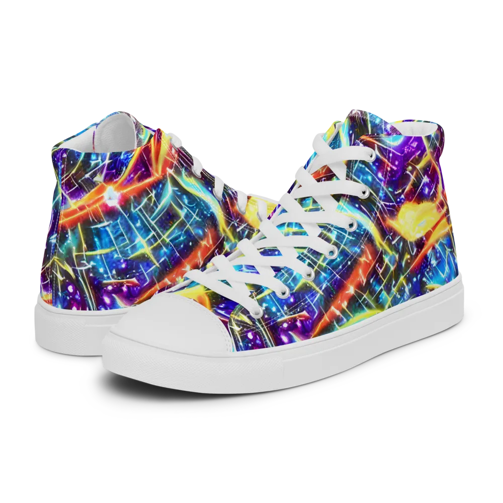 Mutant Nebula on Women's High Top Canvas Shoes — Left