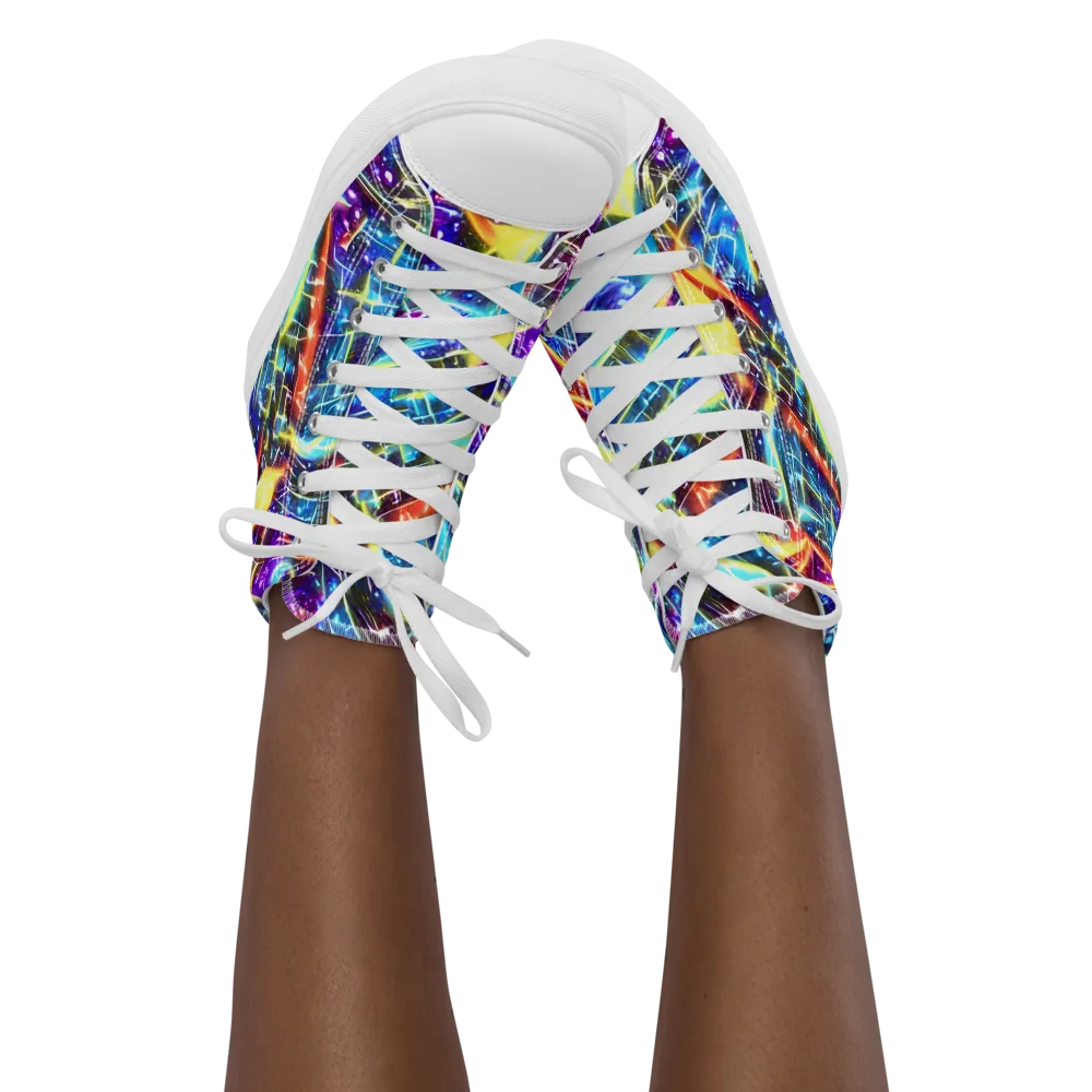 Mutant Nebula on Women's High Top Canvas Shoes — Front