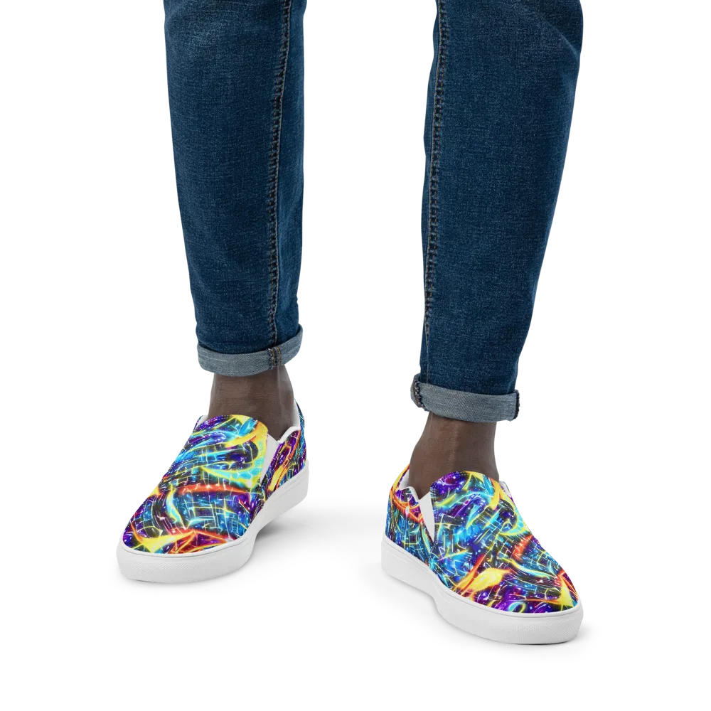 Mutant Nebula on Men's Slip-On Canvas Shoes — Front