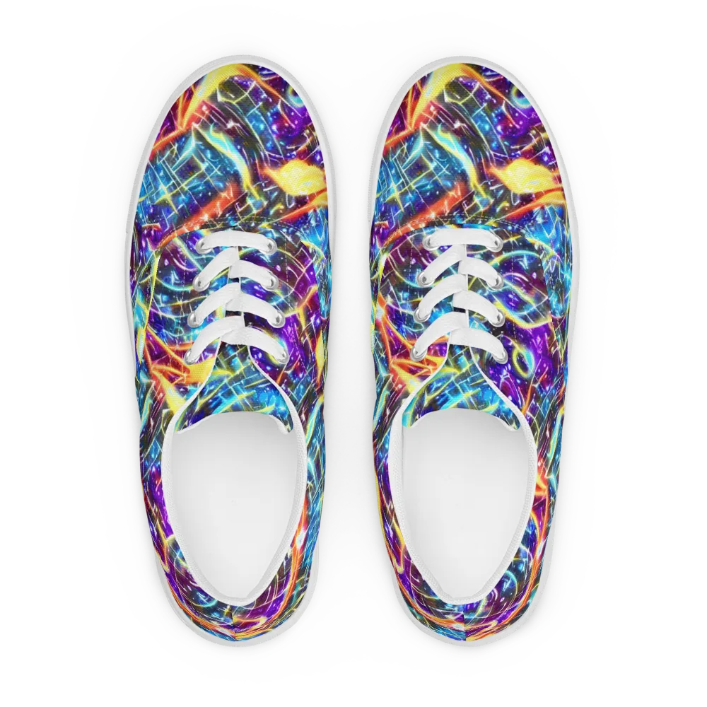 Mutant Nebula on Men's Lace-Up Canvas Shoes — Front
