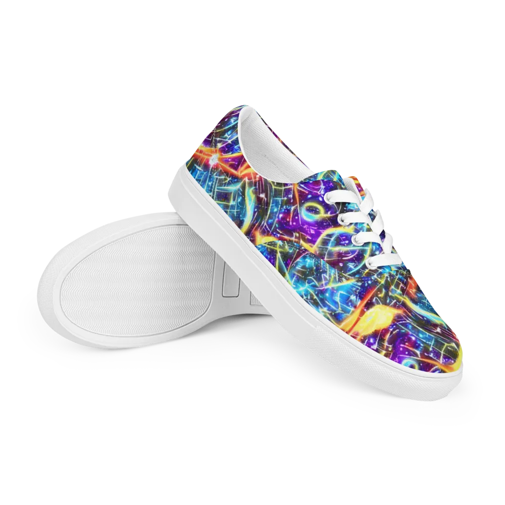 Mutant Nebula on Men's Lace-Up Canvas Shoes — Right Front