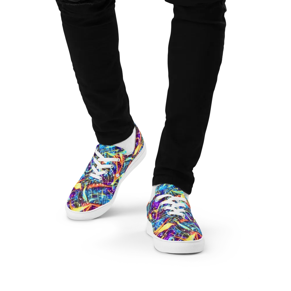 Mutant Nebula on Men's Lace-Up Canvas Shoes — Front
