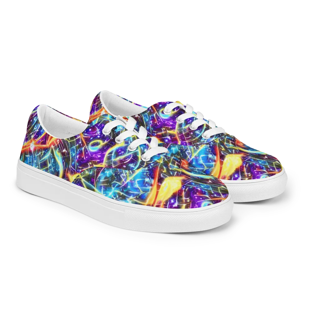 Mutant Nebula on Men's Lace-Up Canvas Shoes — Right Front