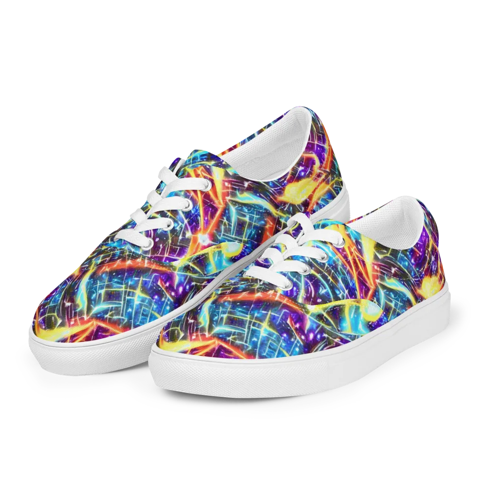 Mutant Nebula on Men's Lace-Up Canvas Shoes — Left Front