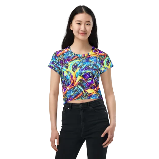 Mutant Nebula on a Crop Tee