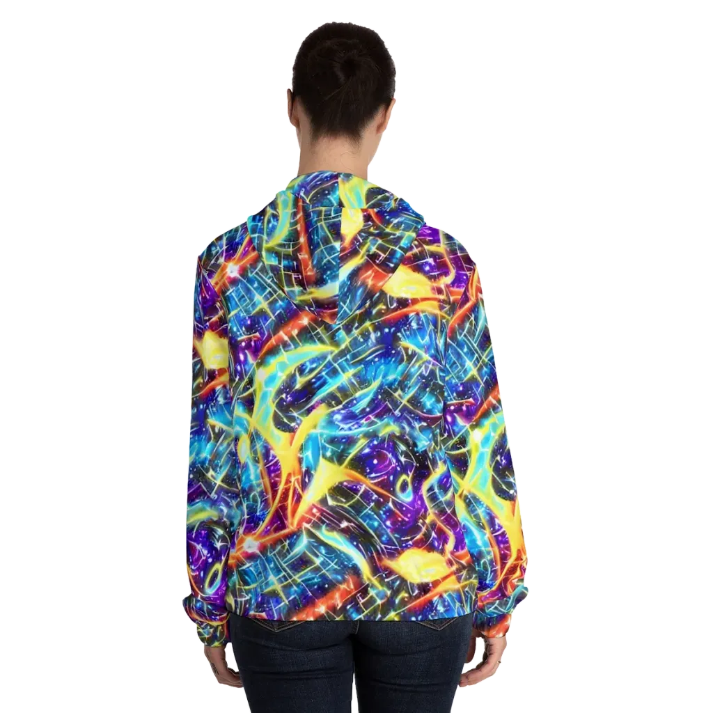 Mutant Nebula on Women's Full-Zip Hoodie — Back On Person