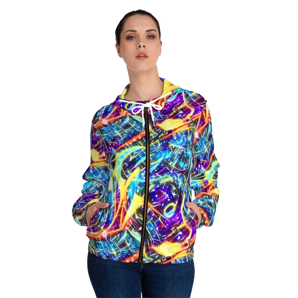Mutant Nebula on Women's Full-Zip Hoodie — Front On Person