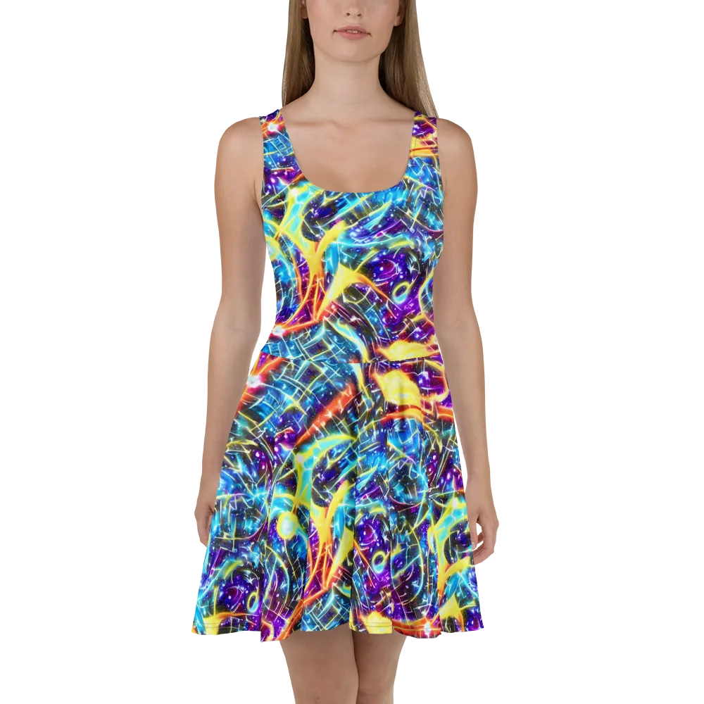 Mutant Nebula on Skater Dress — Front