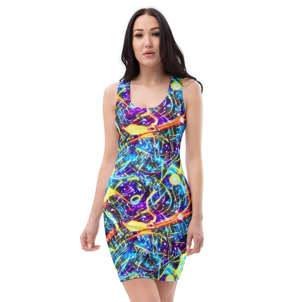Mutant Nebula on Bodycon Dress — Front