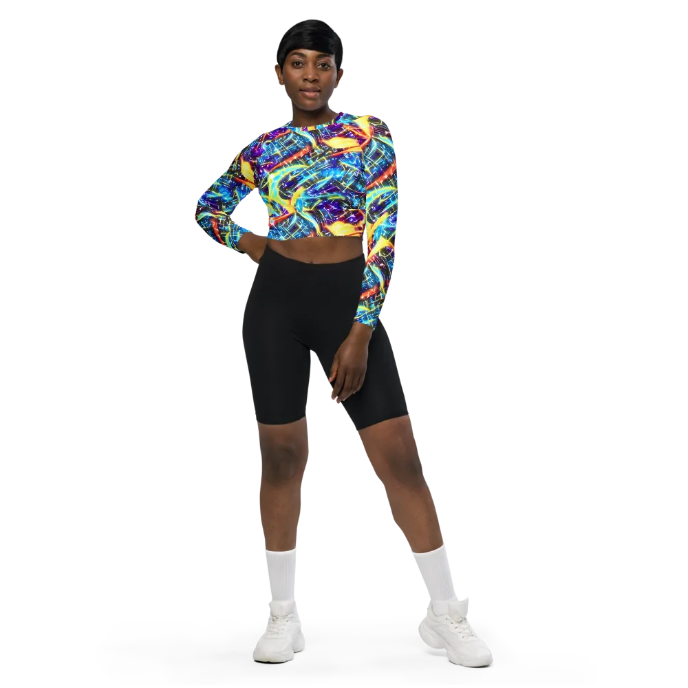 Mutant Nebula on Long Sleeve Crop Top — Front