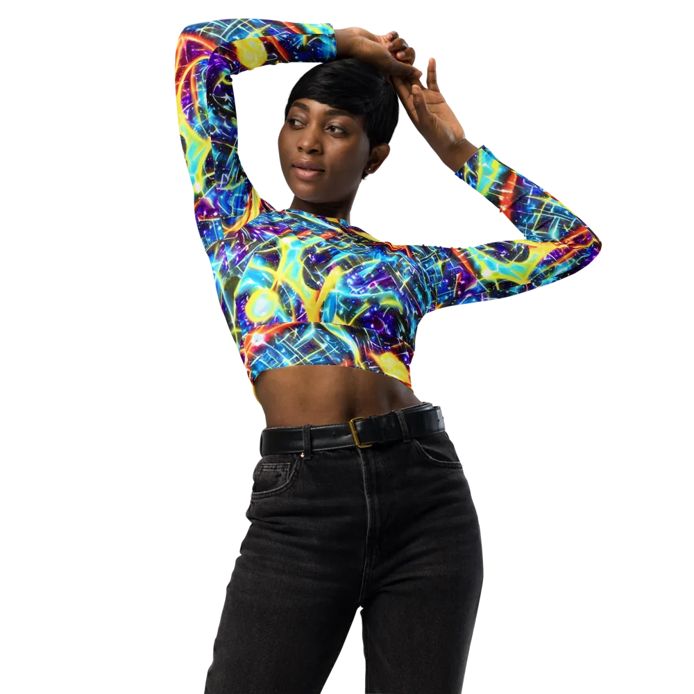 Mutant Nebula on Long Sleeve Crop Top — Front