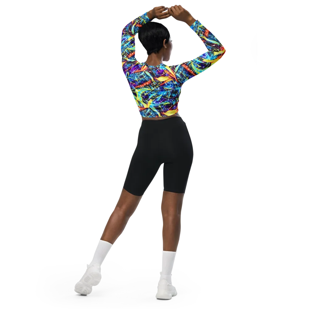 Mutant Nebula on Long Sleeve Crop Top — Back