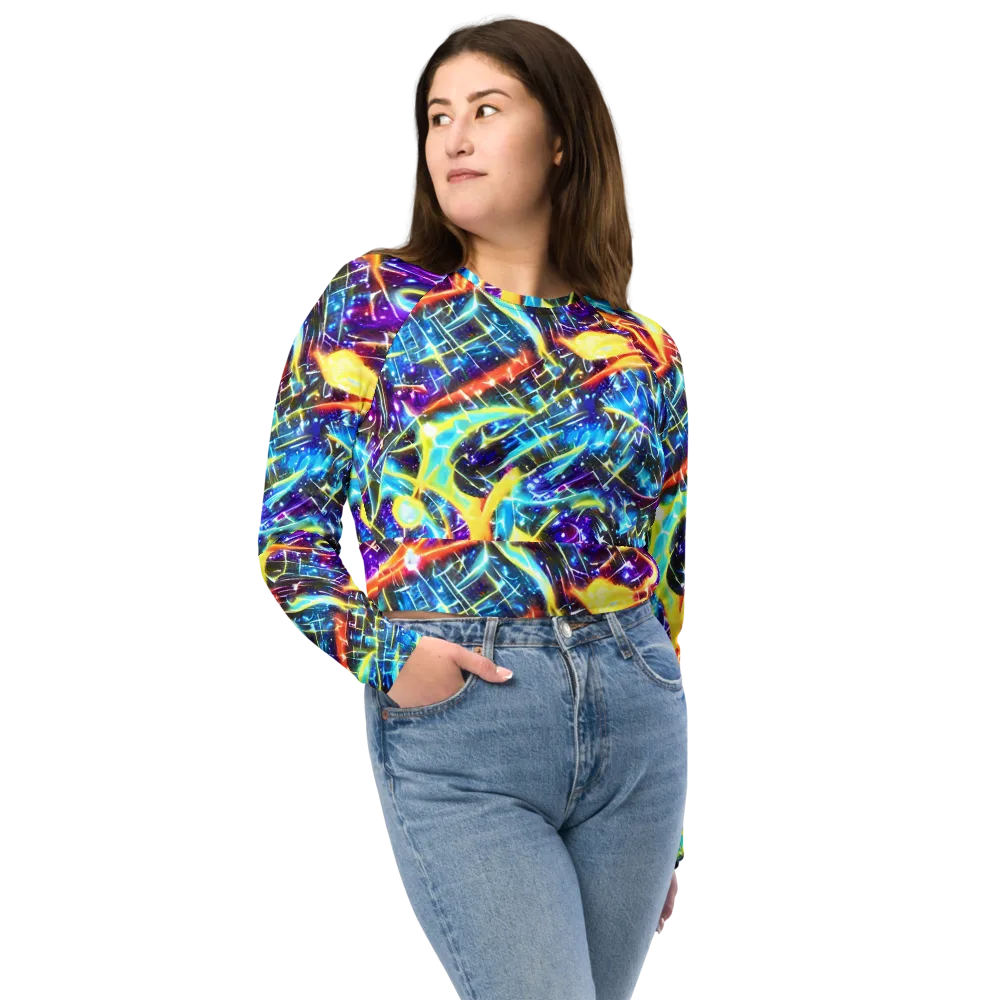 Mutant Nebula on Long Sleeve Crop Top — Front