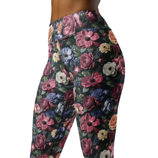 Dusky Botanica on a Yoga Leggings