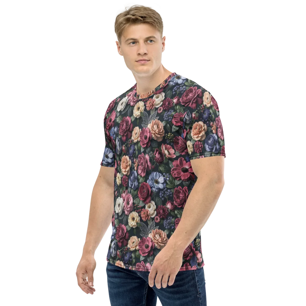 Dusky Botanica on Men's Crew Neck T-Shirt — Left