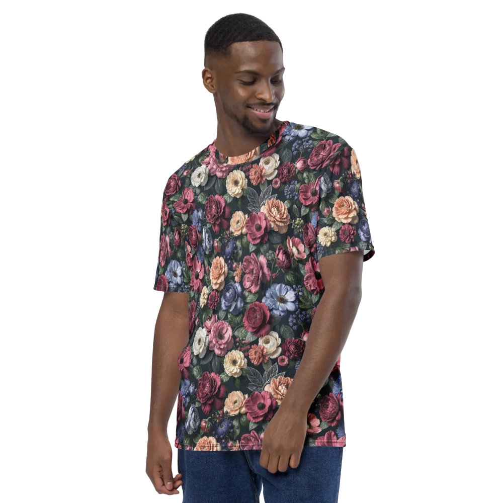 Dusky Botanica on Men's Crew Neck T-Shirt — Left