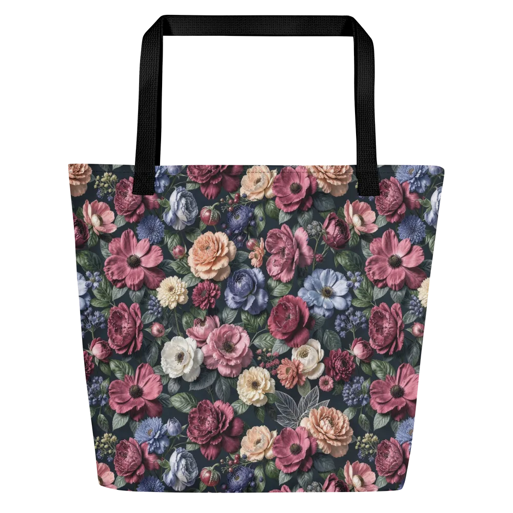 Dusky Botanica on Large Tote Bag W/ Pocket — Front