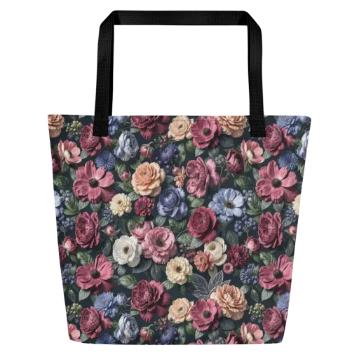 Dusky Botanica on a Large Tote Bag W/ Pocket