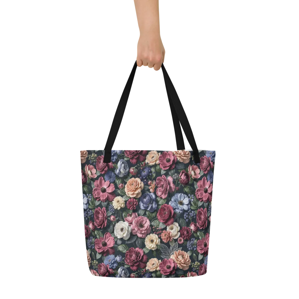 Dusky Botanica on Large Tote Bag W/ Pocket — Front