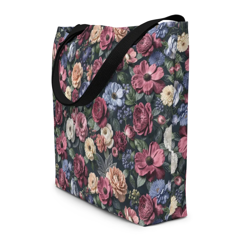 Dusky Botanica on Large Tote Bag W/ Pocket — Front