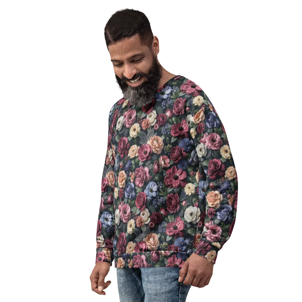 Dusky Botanica on Sweatshirt — Left Front