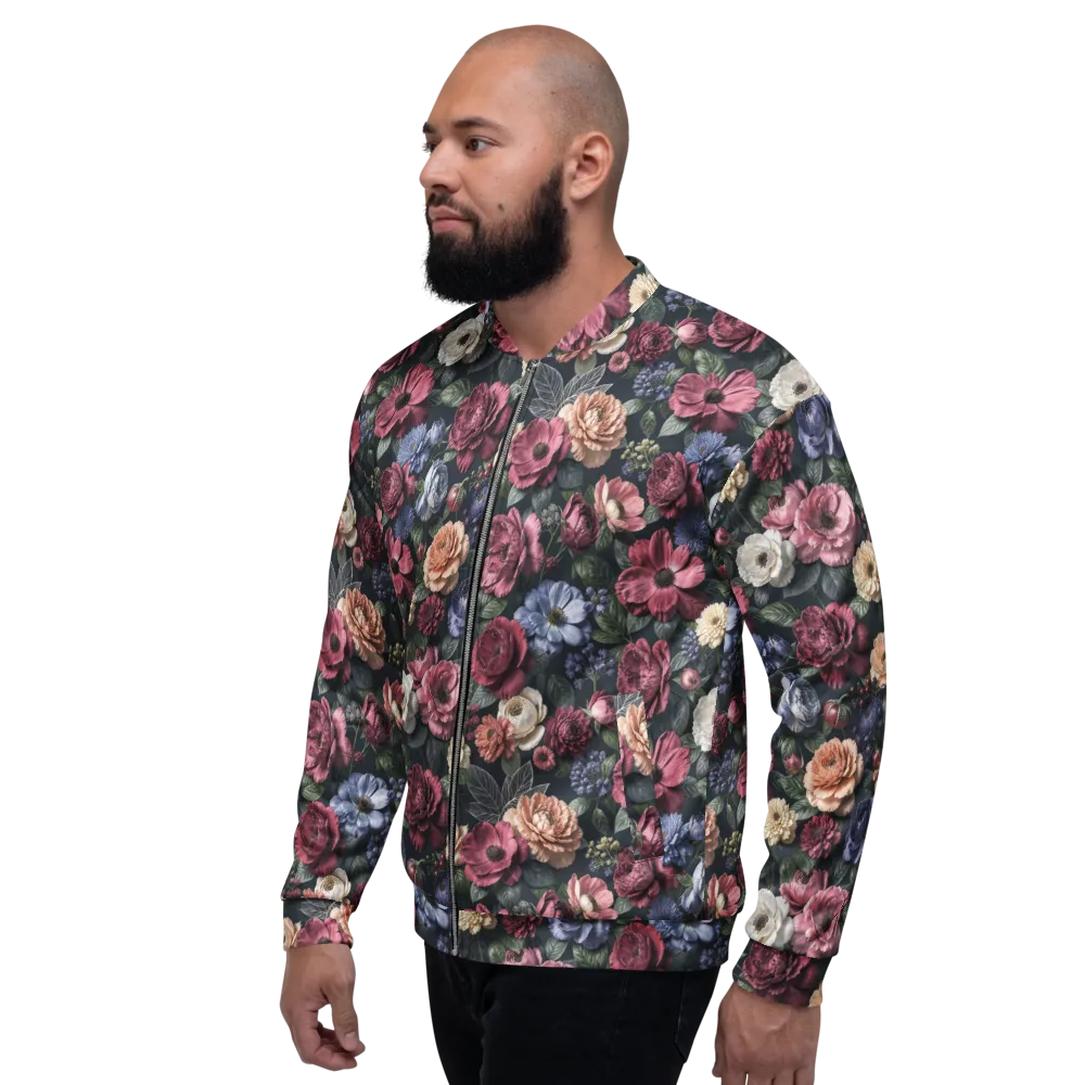 Dusky Botanica on Bomber Jacket — Left