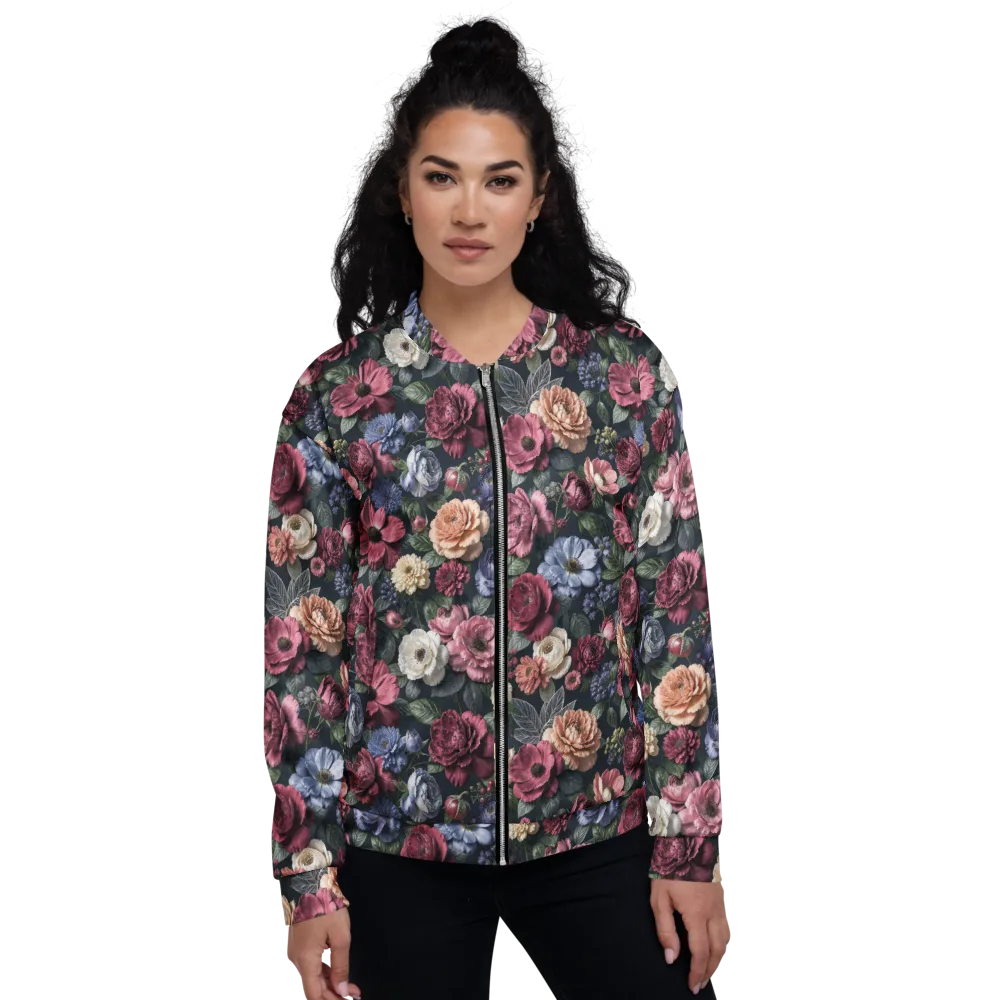 Dusky Botanica on Bomber Jacket — Front