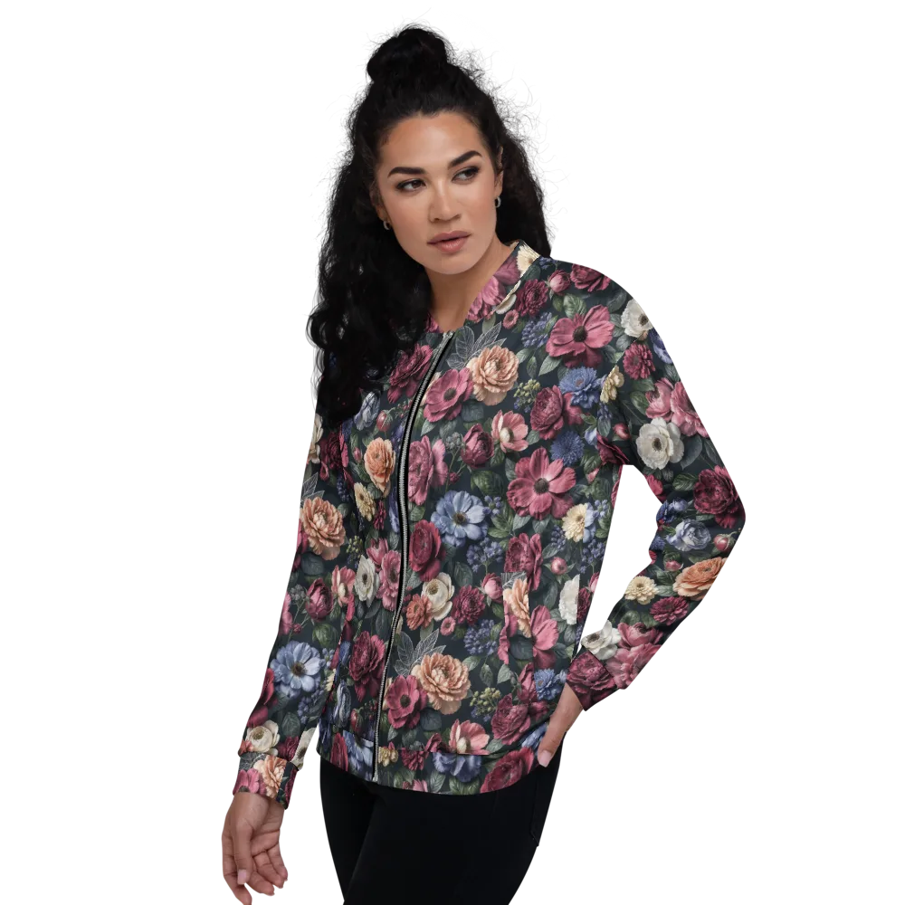 Dusky Botanica on Bomber Jacket — Left