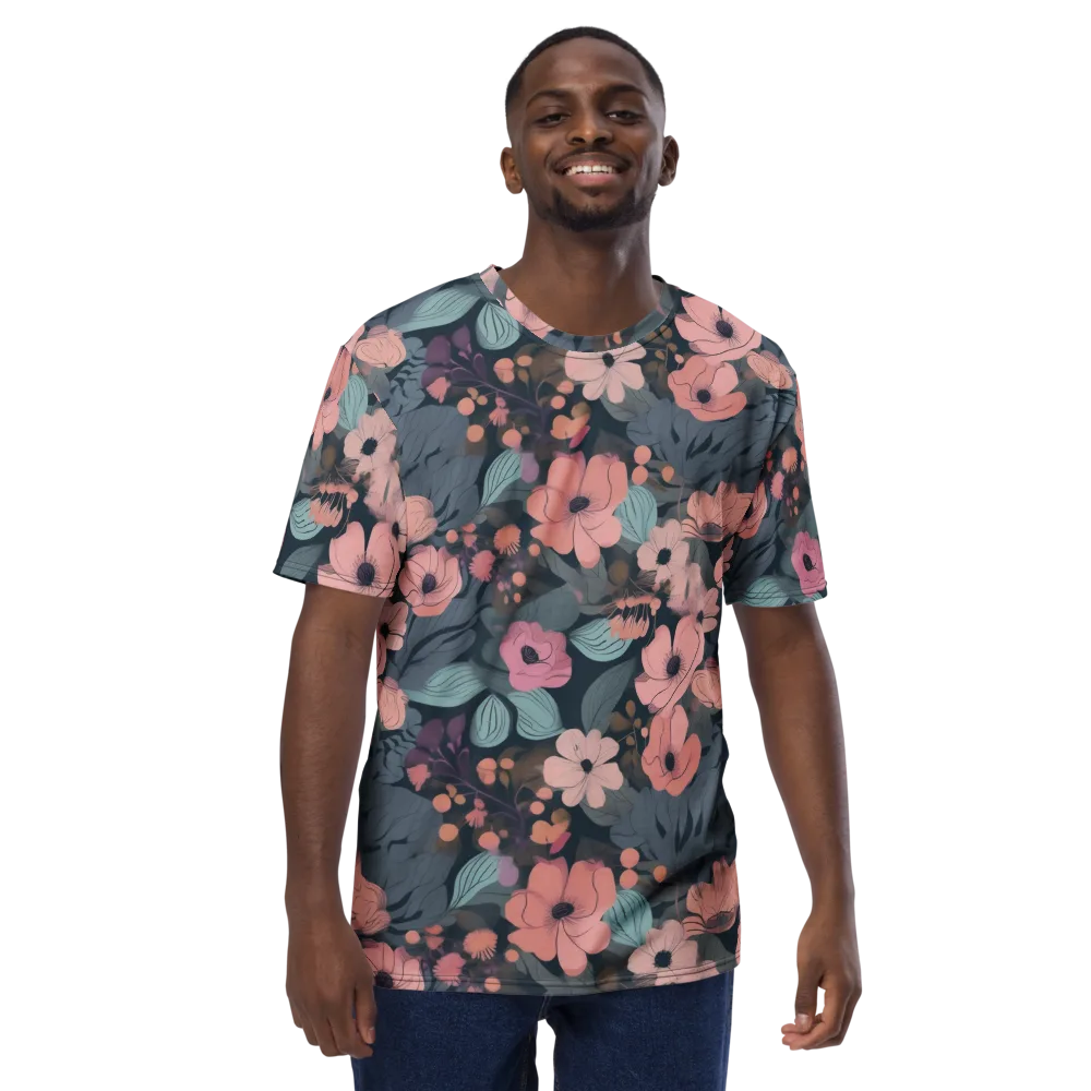 Midnight Poppy on Men's Crew Neck T-Shirt — Front