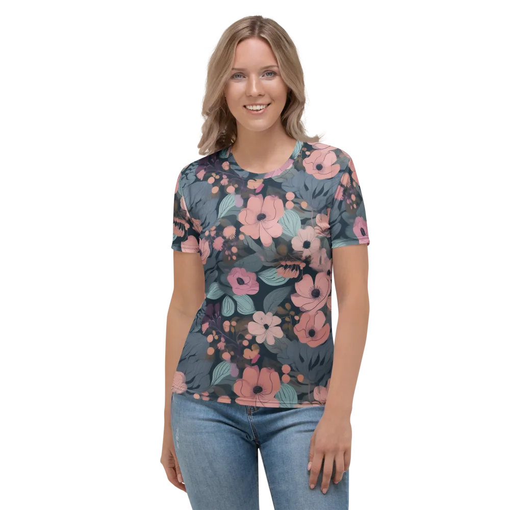 Midnight Poppy on Women's Crew Neck T-Shirt — Front