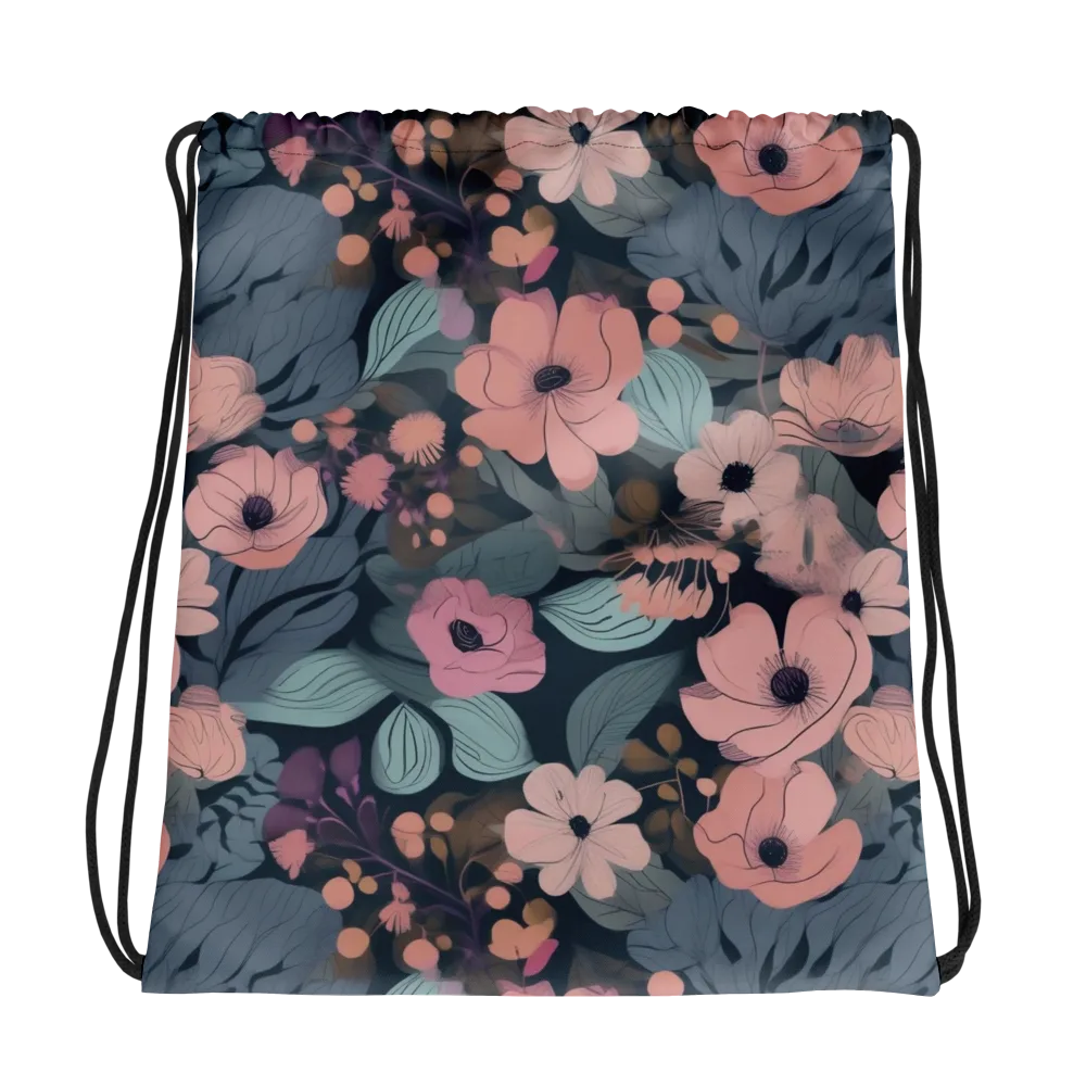 Midnight Poppy on Drawstring Bag — Photo