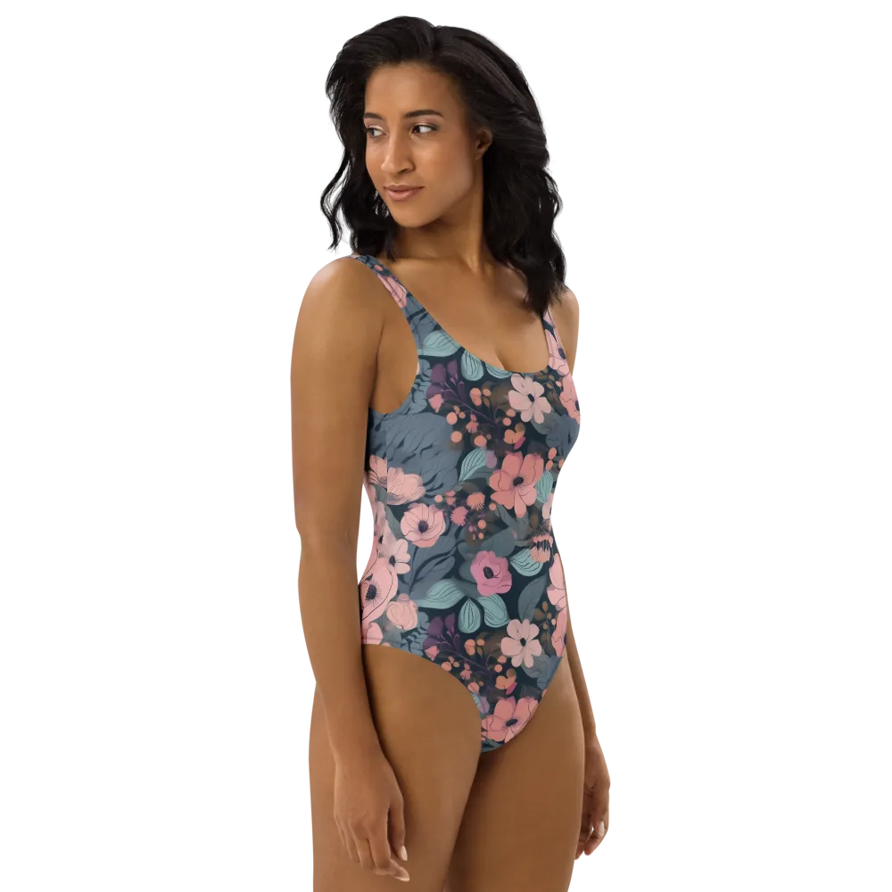 Midnight Poppy on One-Piece Swimsuit — Right