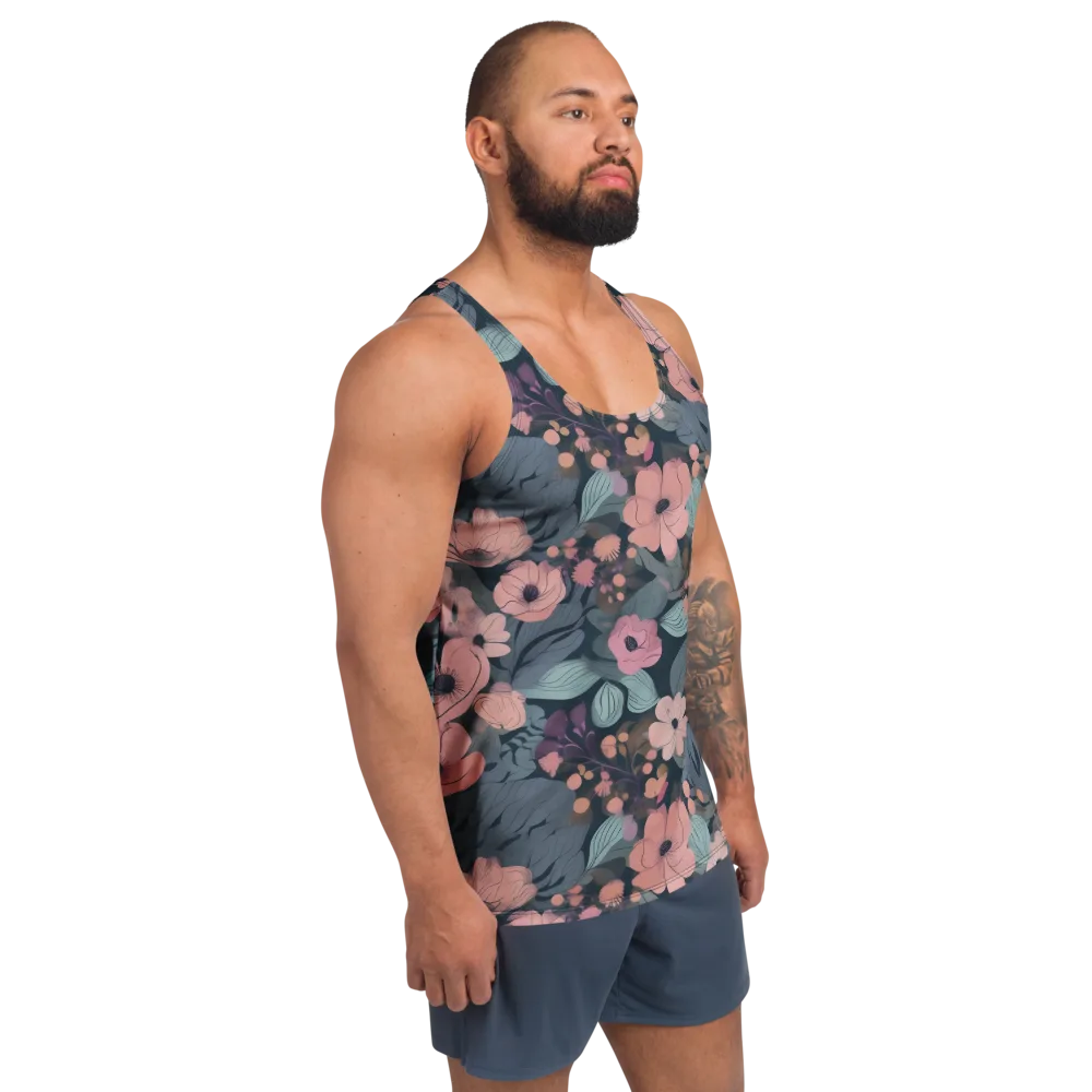 Midnight Poppy on Men's Tank Top — Right Front