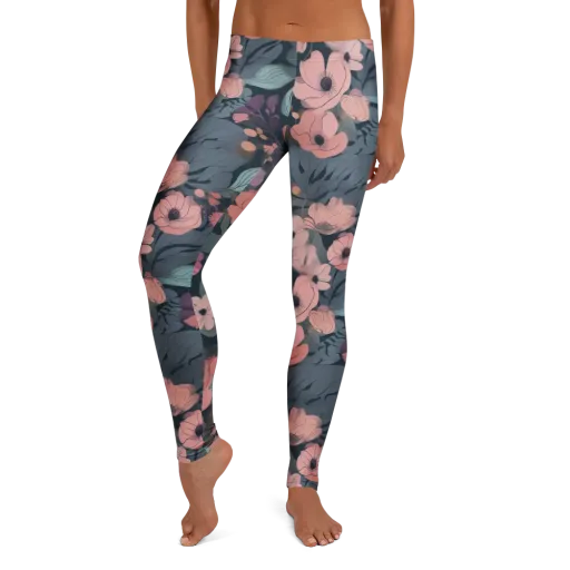 Midnight Poppy on a Leggings
