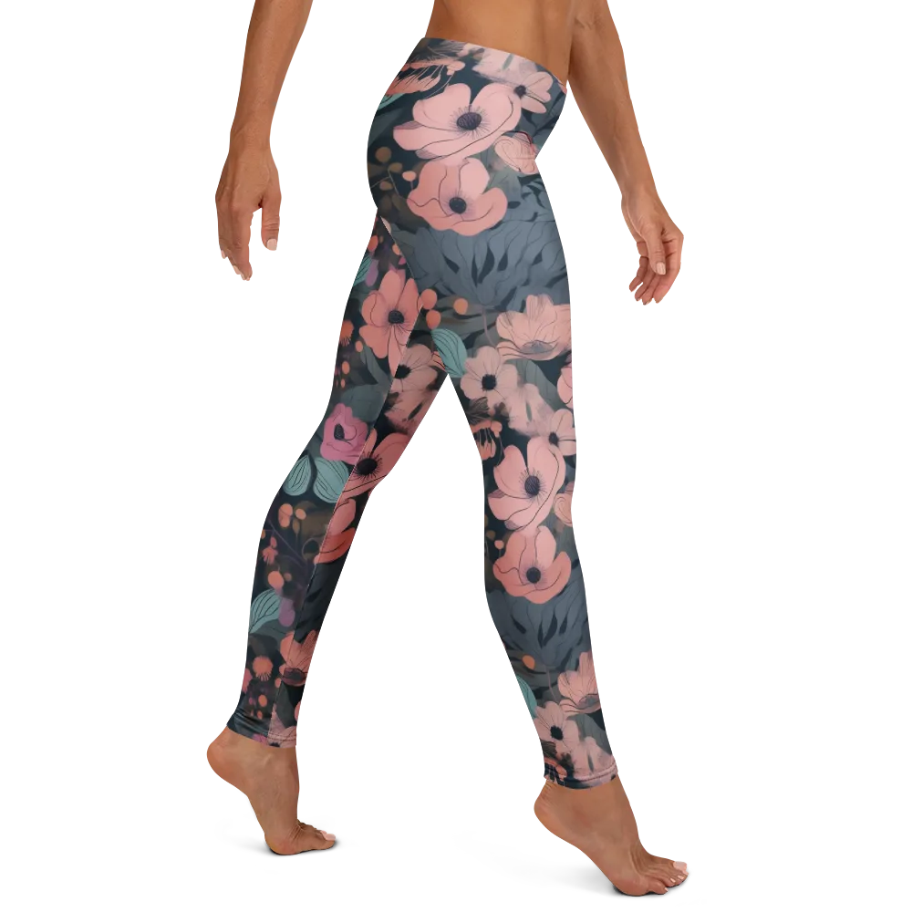 Midnight Poppy on Leggings — Right