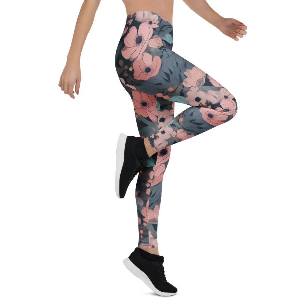 Midnight Poppy on Leggings — Right
