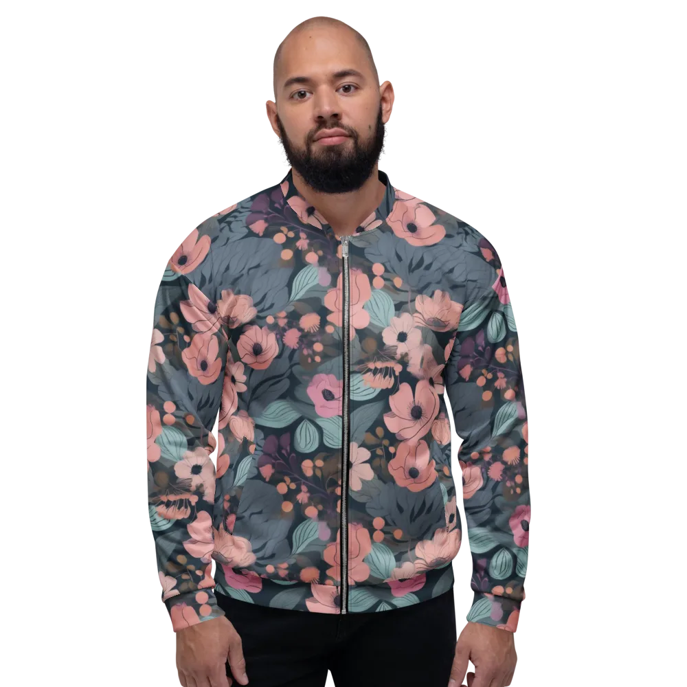 Midnight Poppy on Bomber Jacket — Front