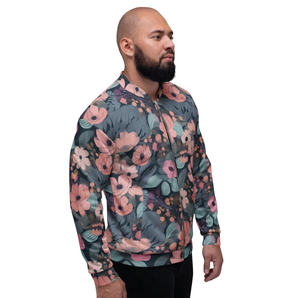 Midnight Poppy on Bomber Jacket — Right