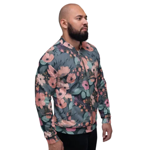 Midnight Poppy on a Bomber Jacket