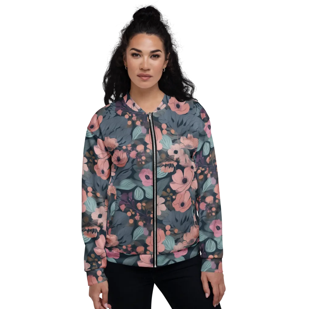 Midnight Poppy on Bomber Jacket — Front