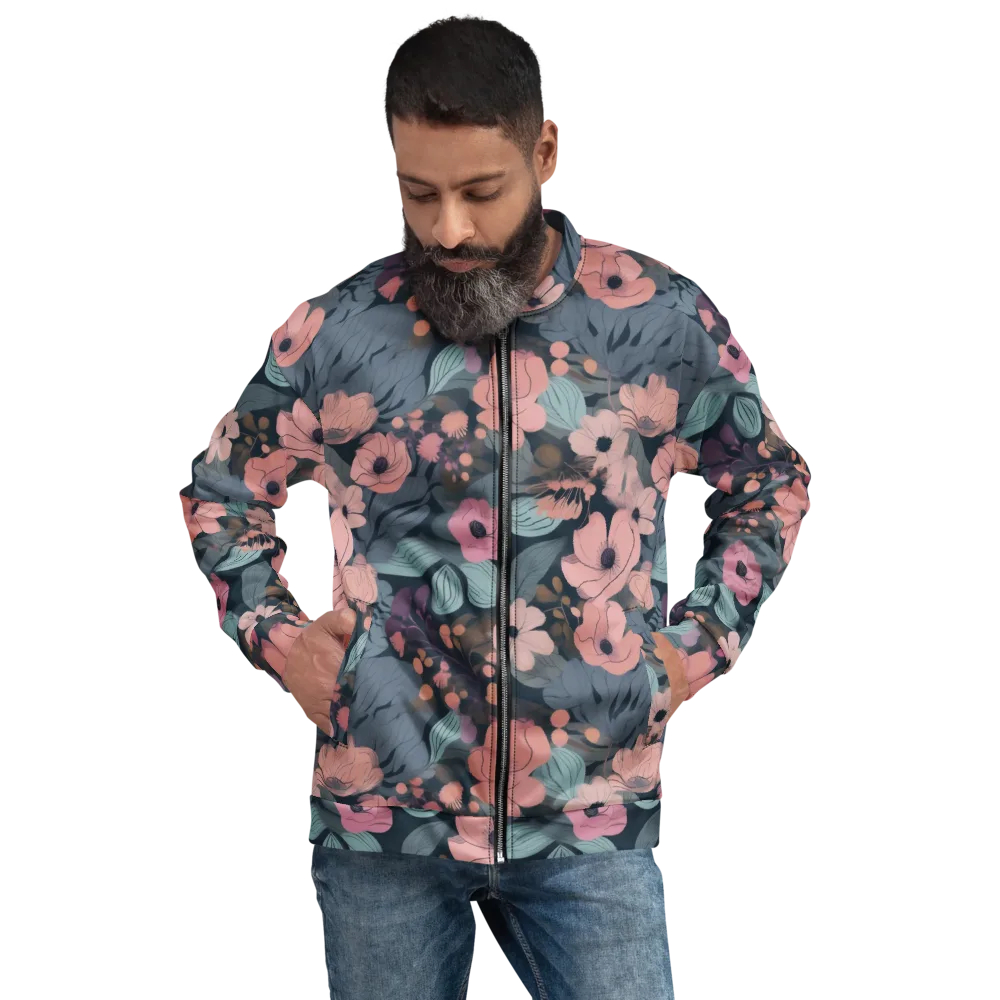 Midnight Poppy on Bomber Jacket — Front
