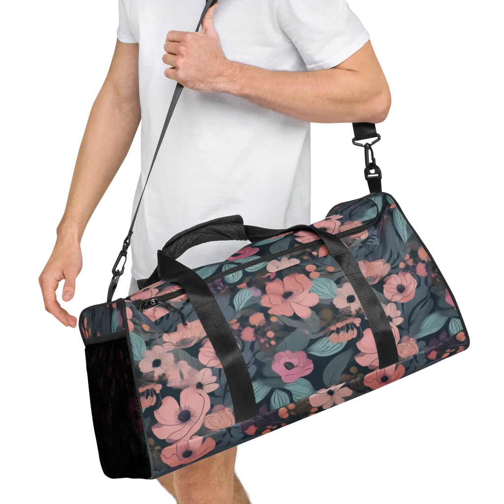 Midnight Poppy on Duffle Bag — Right Front