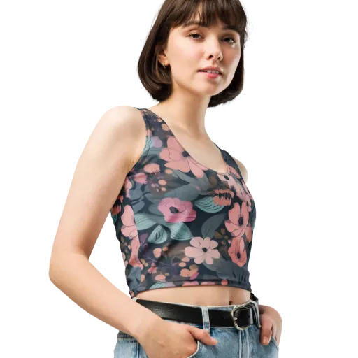 Midnight Poppy on a Crop Top