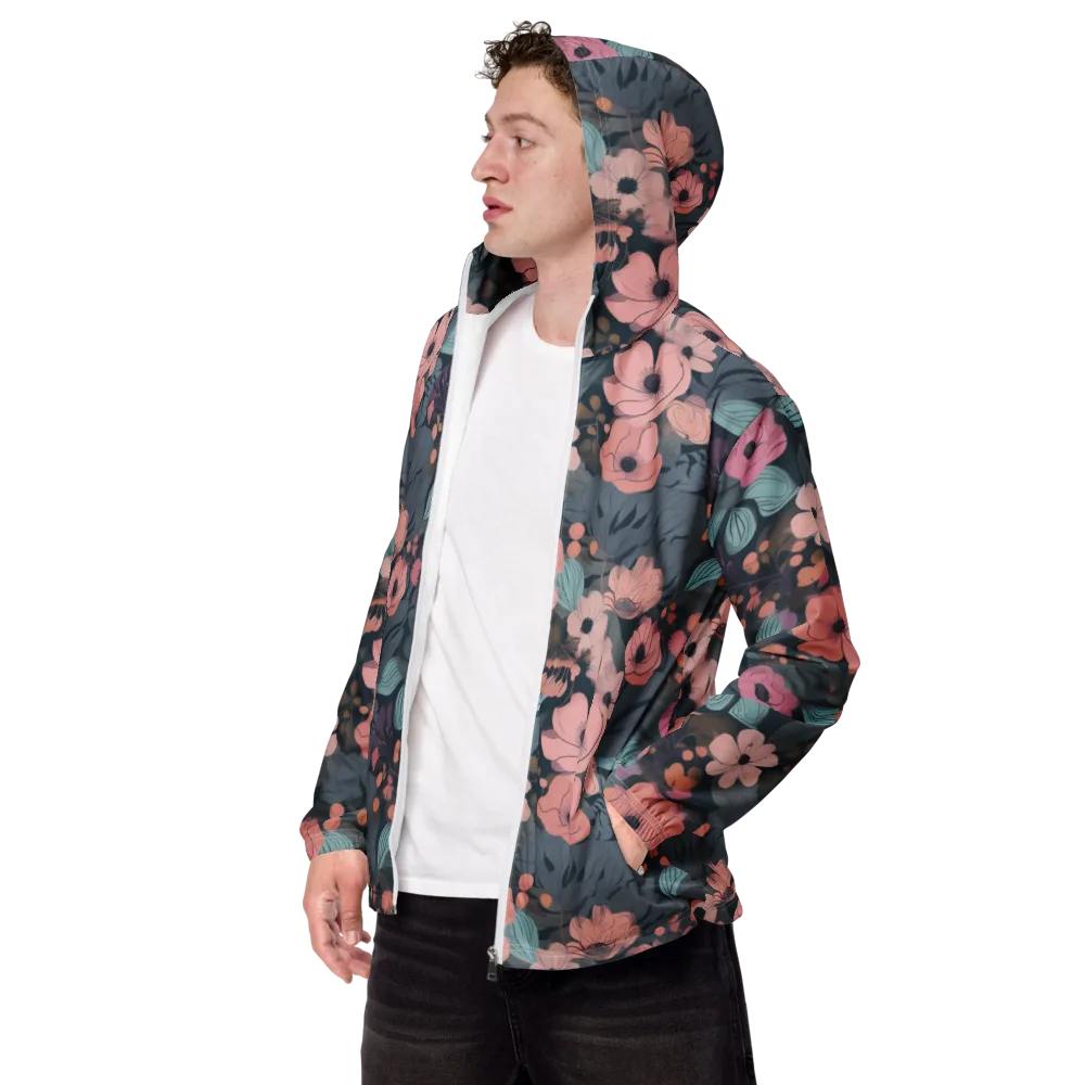 Midnight Poppy on Men's Windbreaker — Left Front