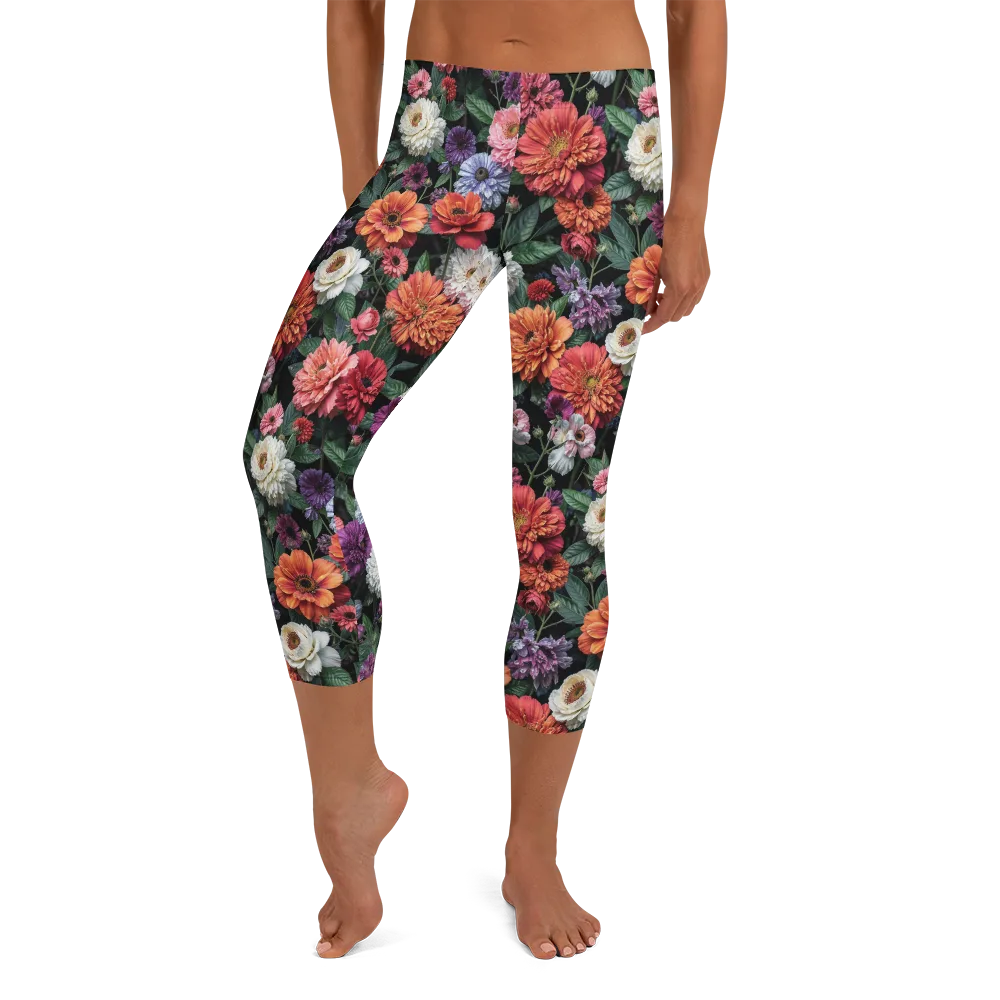 Dahlia Eclipse on Capri Leggings — Front