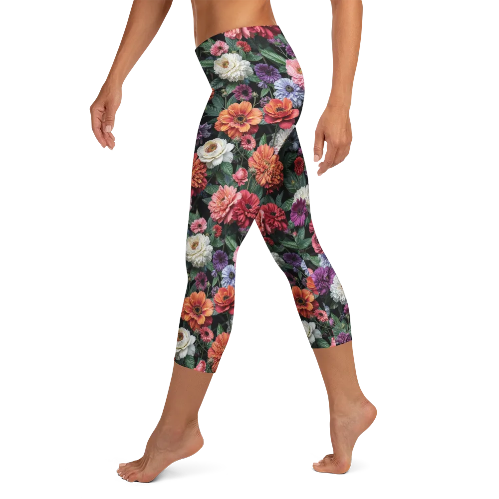 Dahlia Eclipse on Capri Leggings — Left